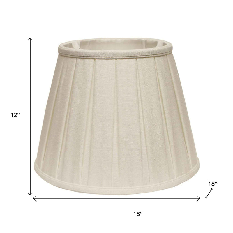 White Linen Pleated Empire Lamp Shade