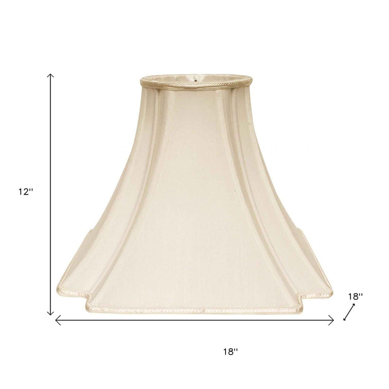 Ivory Shantung Silk Square Lamp Shade