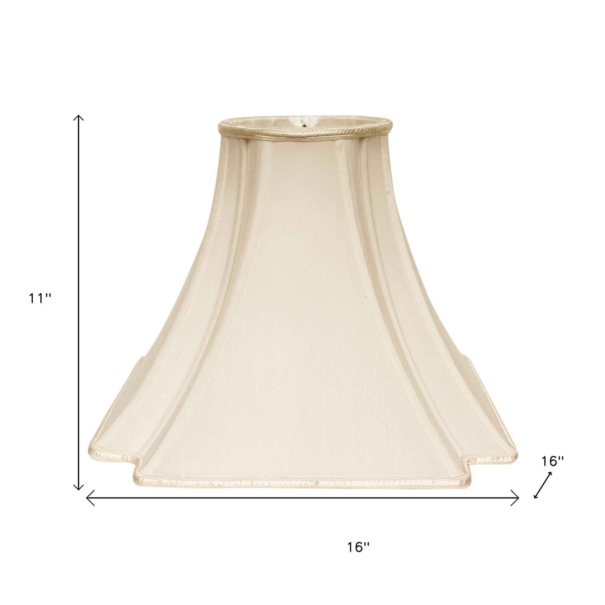 Ivory Shantung Silk Square Lamp Shade