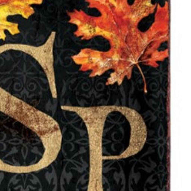 36" Black Gold And Orange Solid Wood Spooky Halloween Skull Porch Sign