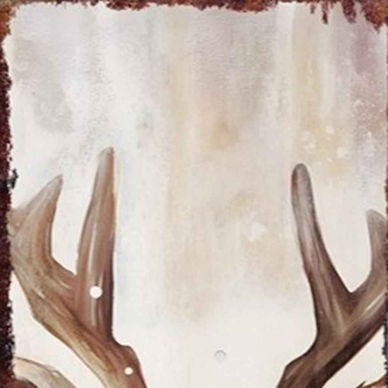 48" White Green And Red Christmas Reindeer Solid Wood Porch Sign