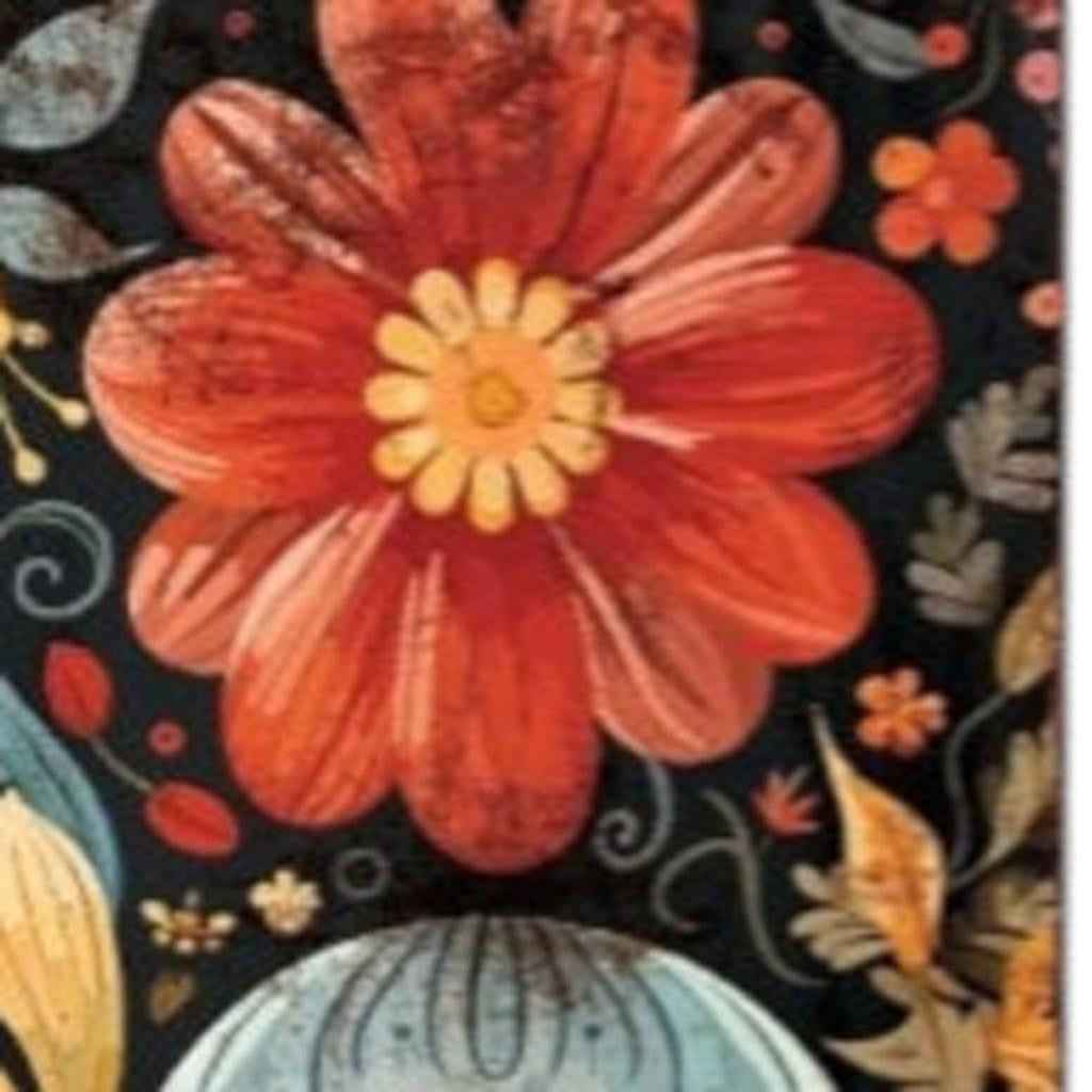 36" Black And Orange Solid Wood Day of the Dead Skull Porch Sign