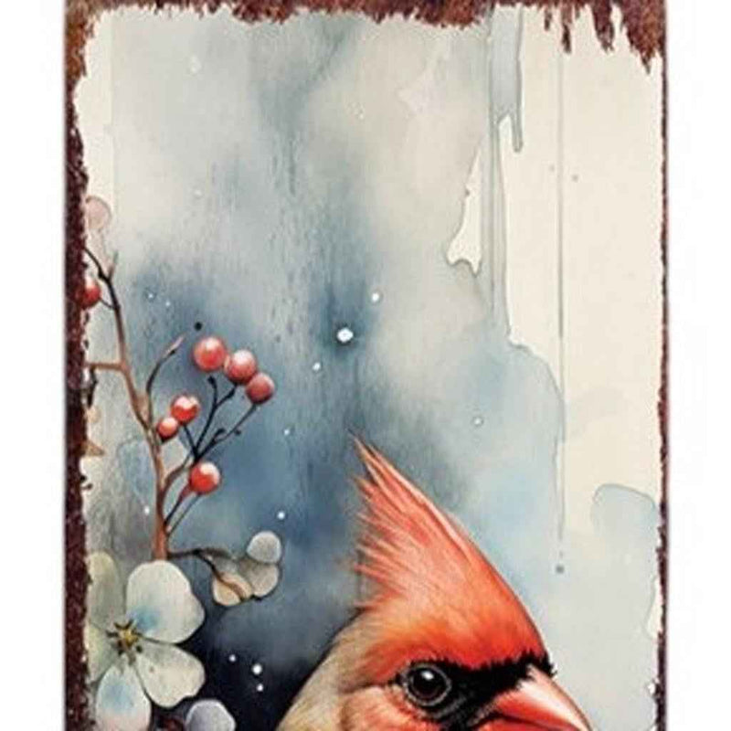 36" Blue Red And White Solid Wood Christmas Birds Porch Sign