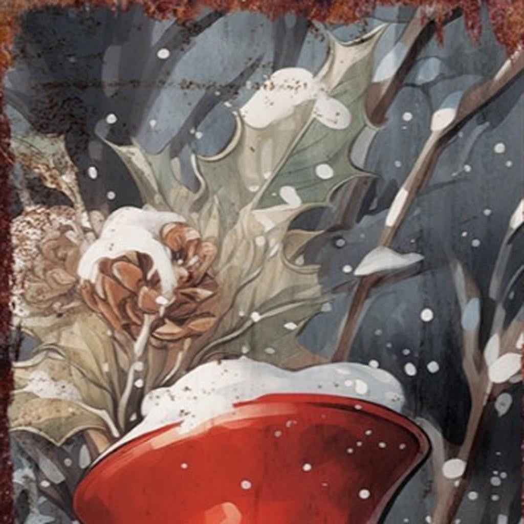 36" Blue White And Red Christmas Snowman Solid Wood Porch Sign