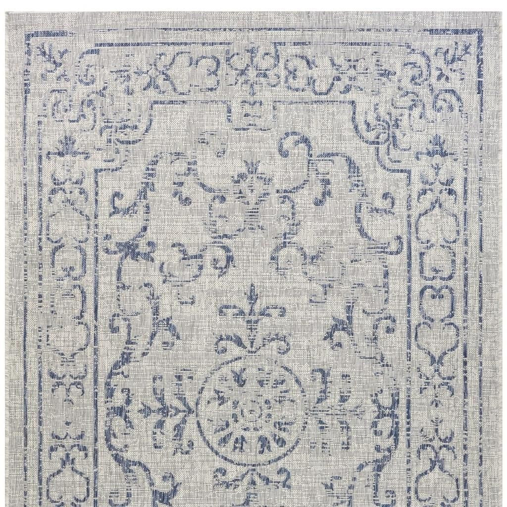 8' X 10' Blue And Gray Indoor Outdoor Area Rug - Outdoor