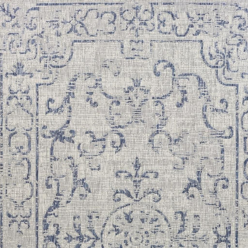 8' X 10' Blue And Gray Indoor Outdoor Area Rug - Outdoor