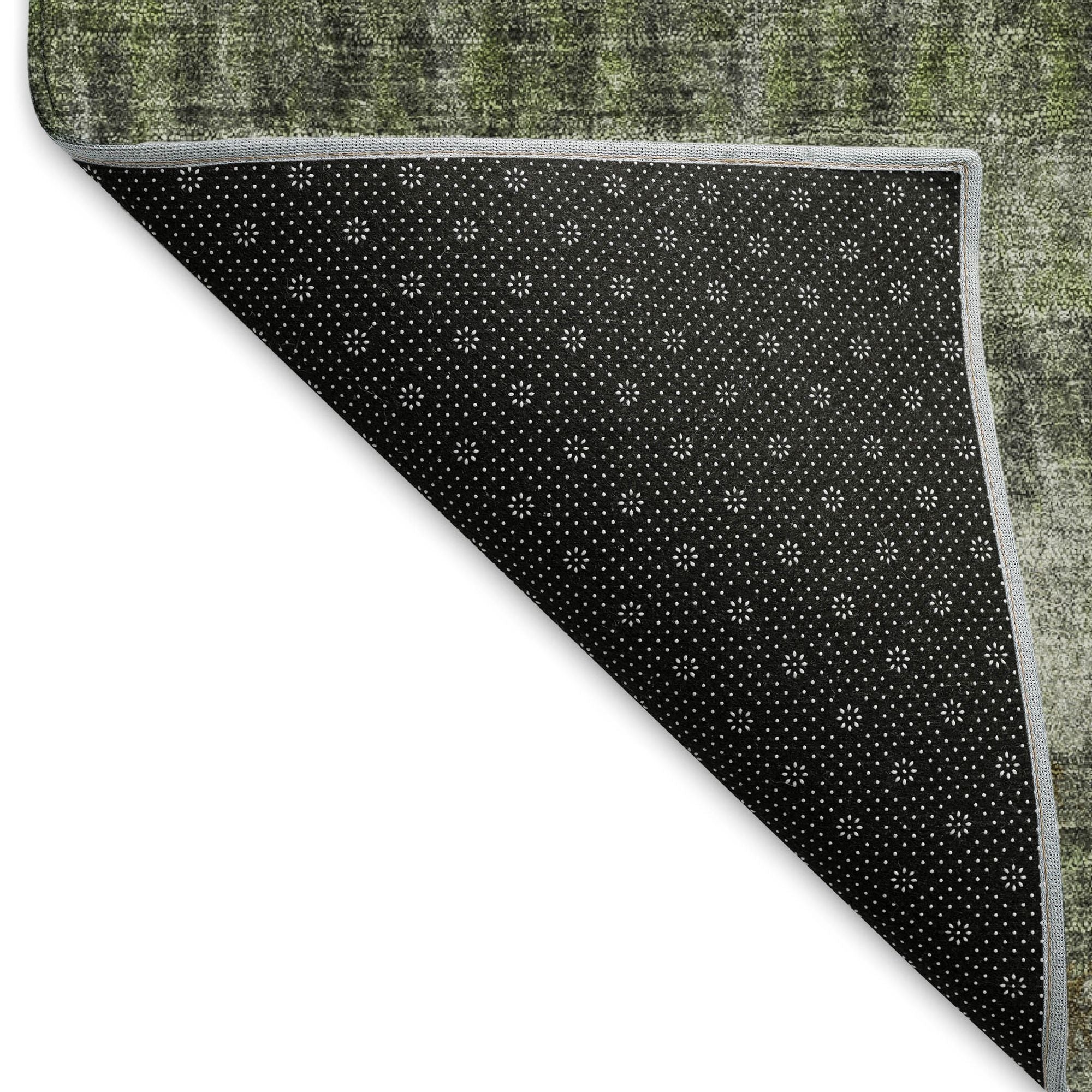 5' X 8' Olive Green And Gray Striped Washable Indoor Outdoor Area Rug - Sports & Outdoor