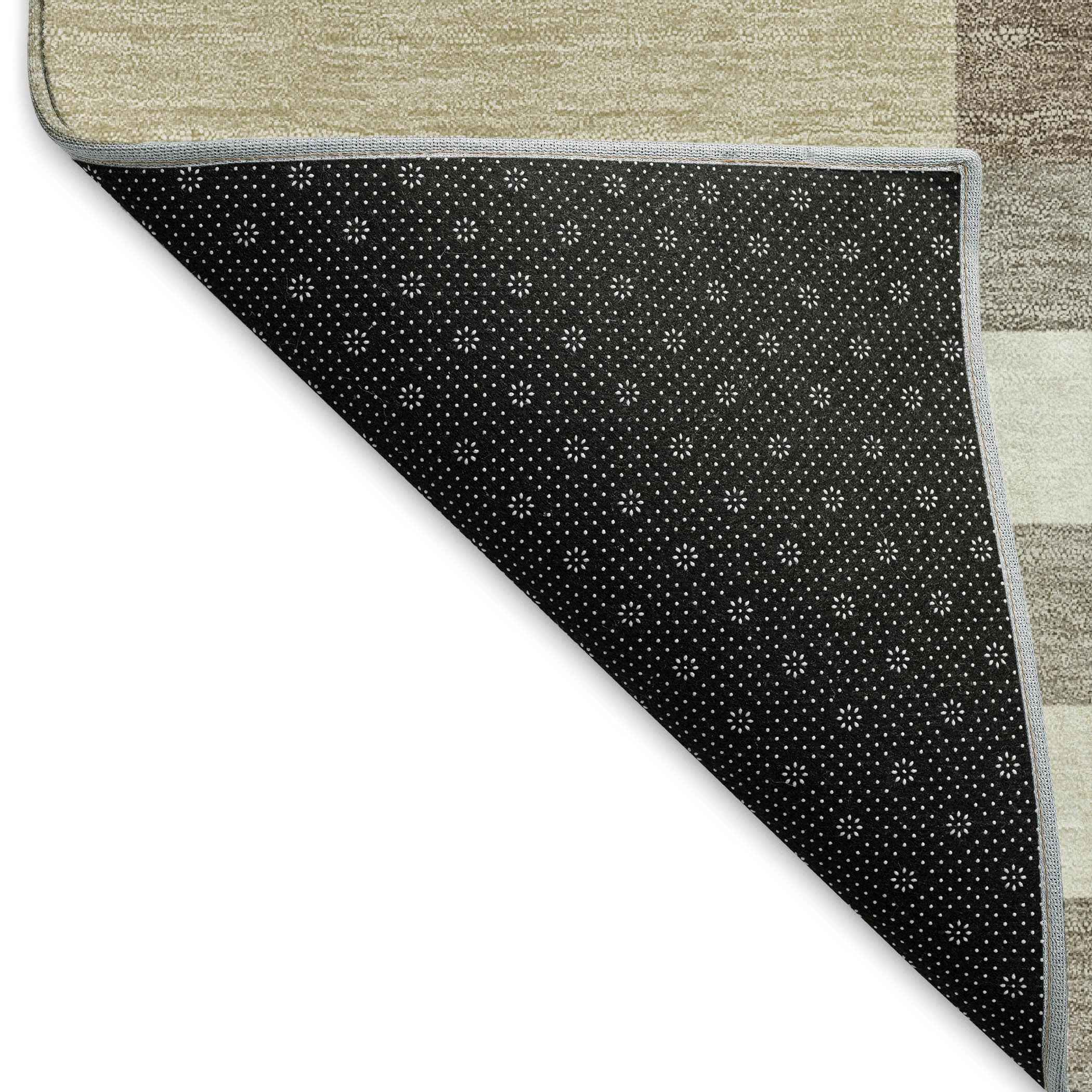9' X 12' Ivory Gray And Brown Geometric Washable Indoor Outdoor Area Rug