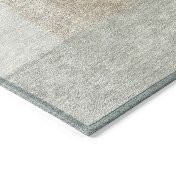 9' X 12' Taupe Ivory And Gray Abstract Washable Indoor Outdoor Area Rug