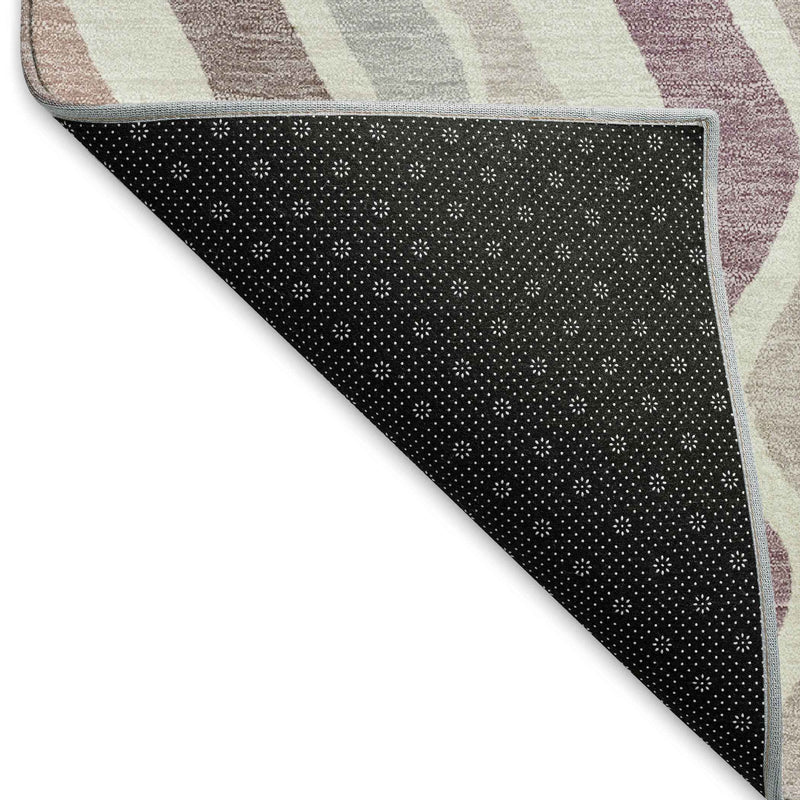 10' X 14' Blush Ivory And Taupe Striped Washable Indoor Outdoor Area Rug