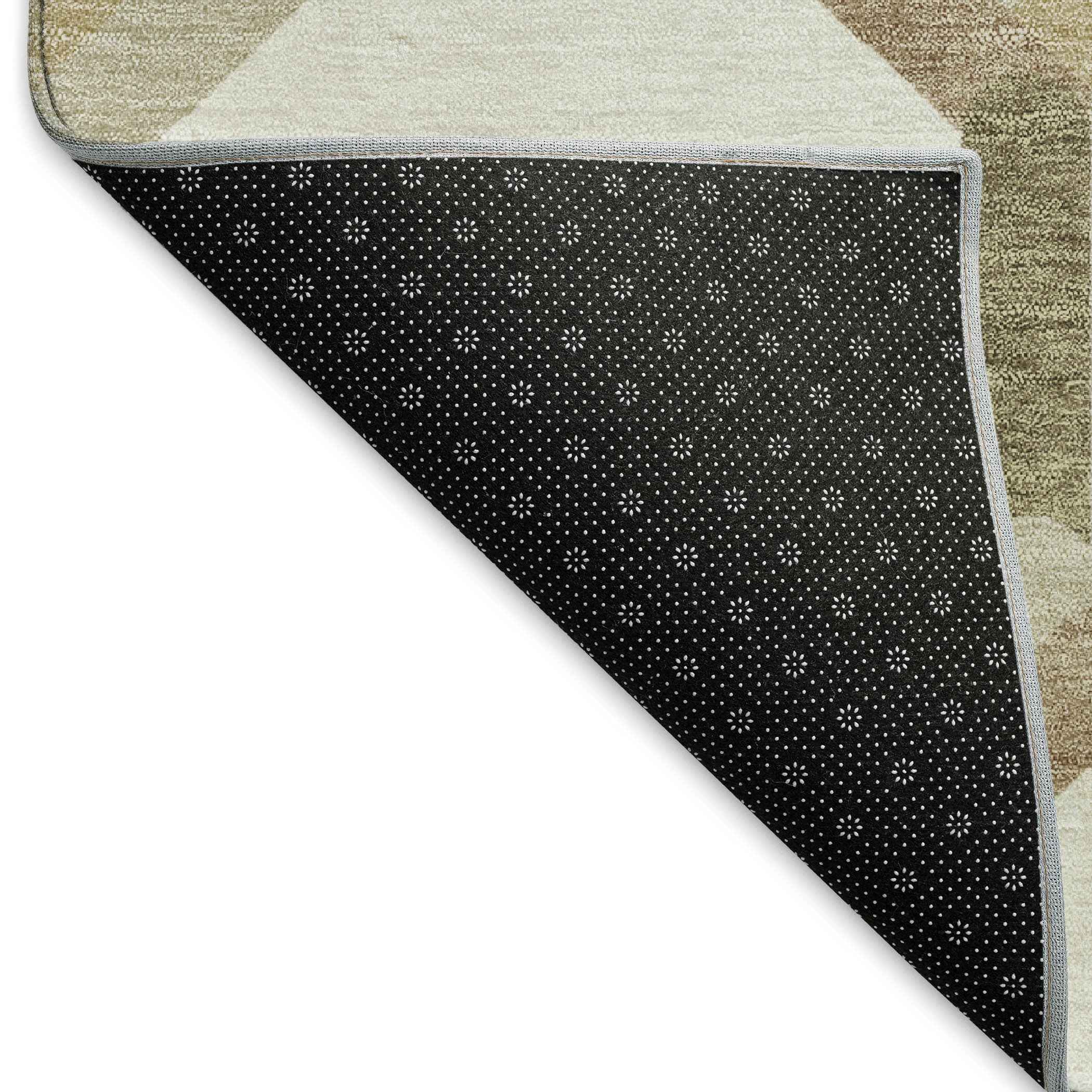 5' X 8' Ivory And Brown Geometric Washable Indoor Outdoor Area Rug