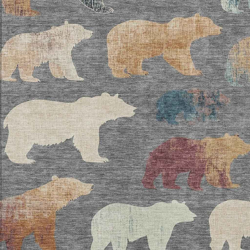 9' X 12' Gray Ivory And Beige Animal Print Washable Indoor Outdoor Area Rug