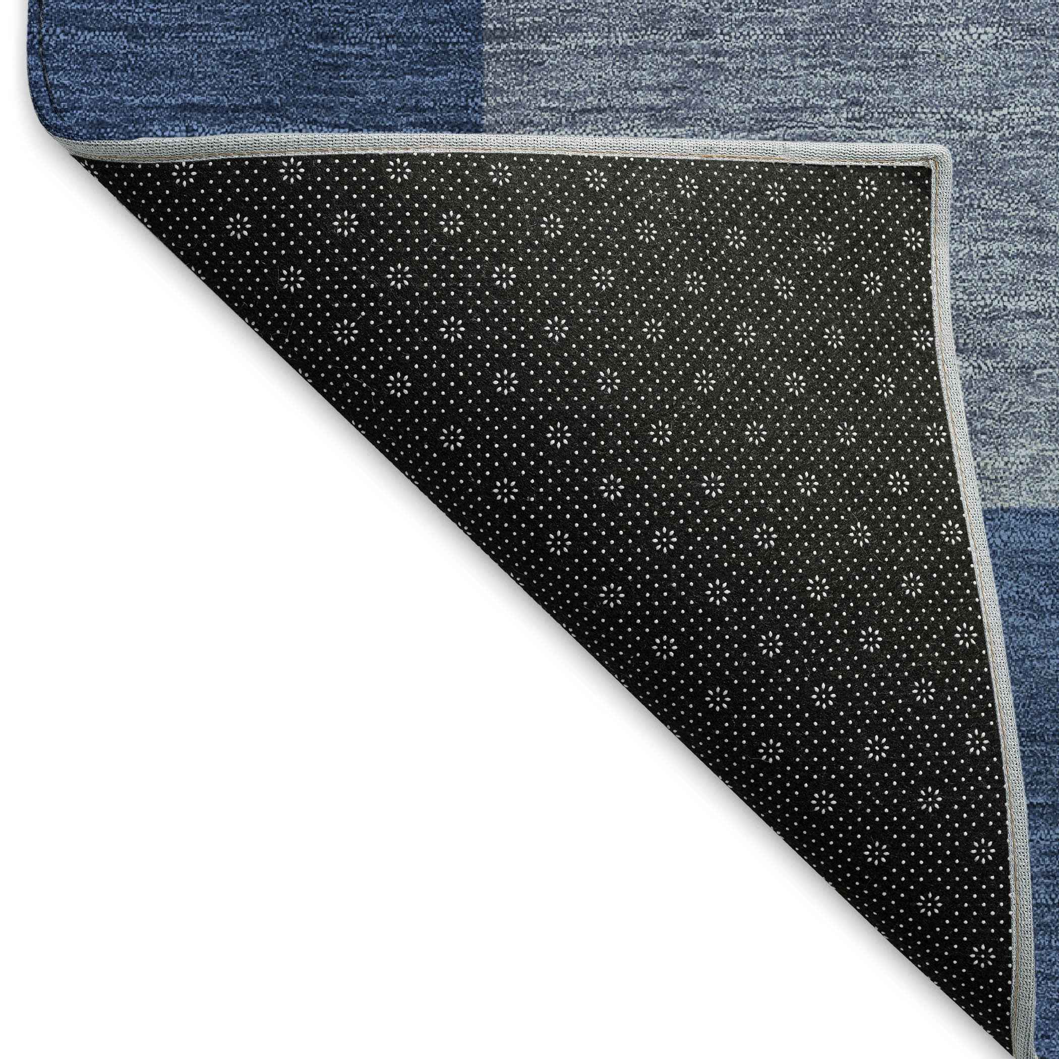 8' X 10' Blue And Gray Geometric Washable Indoor Outdoor Area Rug