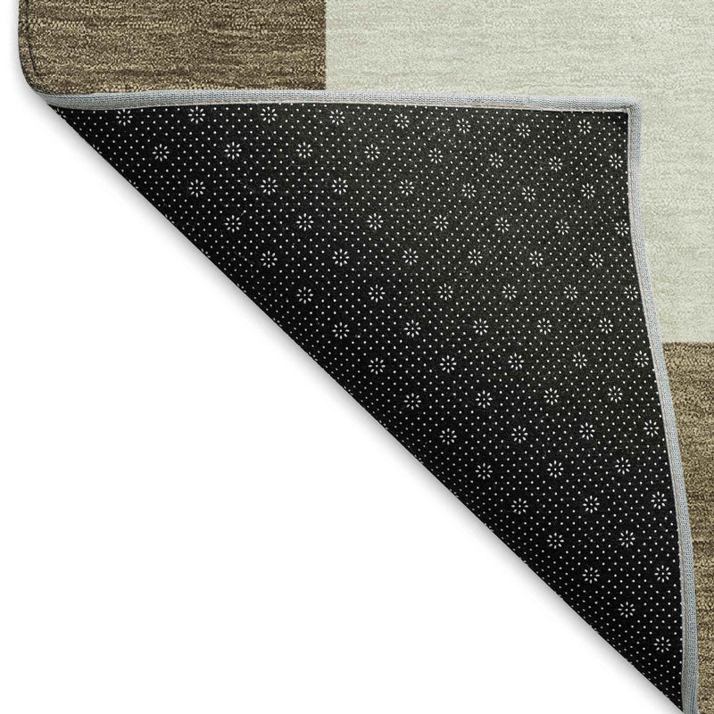 8' X 10' Chocolate And Ivory Geometric Washable Indoor Outdoor Area Rug