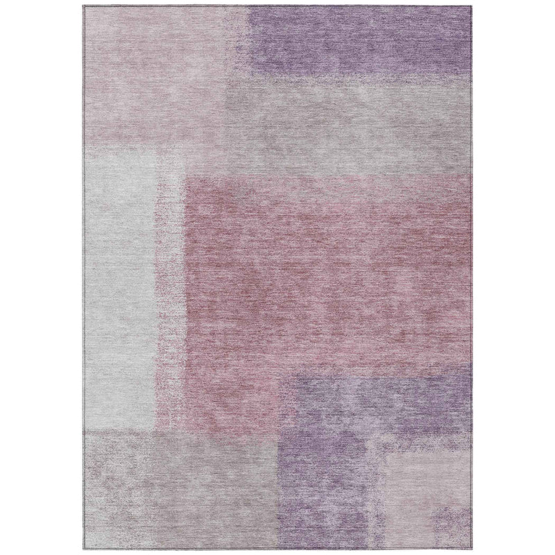 8' X 10' Blush Ivory And Gray Abstract Washable Indoor Outdoor Area Rug