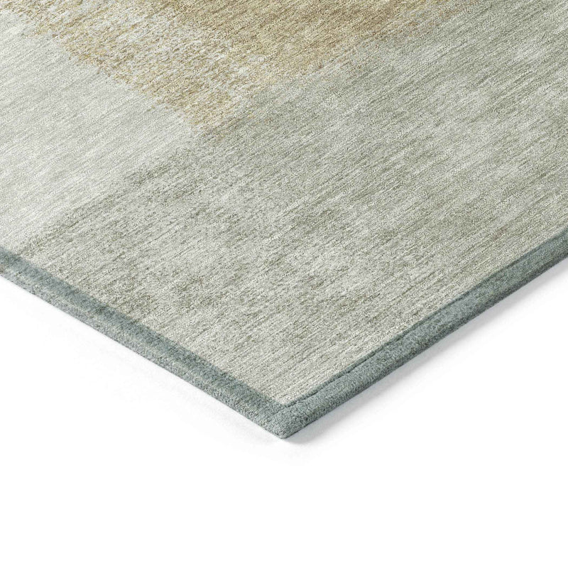 3' X 5' Gold Ivory And Gray Abstract Washable Indoor Outdoor Area Rug