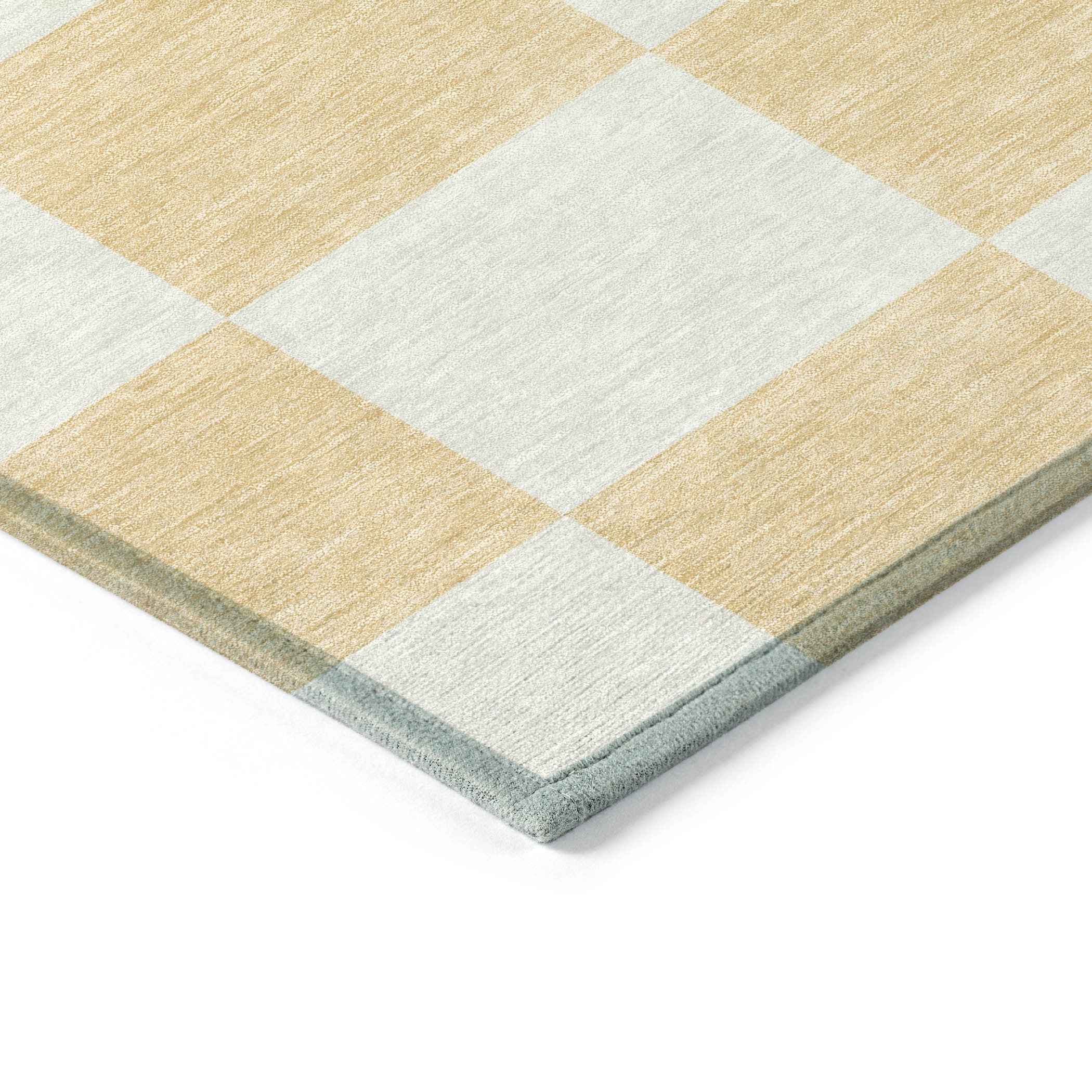 8' X 10' Peach And Beige Geometric Washable Indoor Outdoor Area Rug