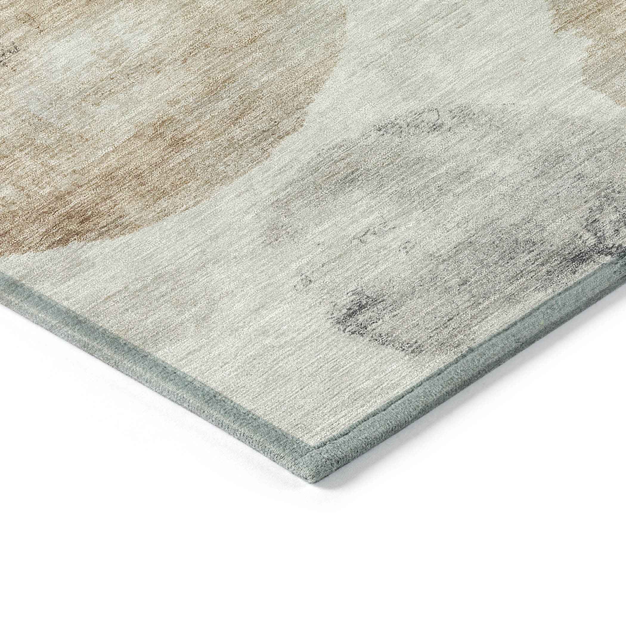 9' X 12' Taupe Ivory And Beige Abstract Washable Indoor Outdoor Area Rug
