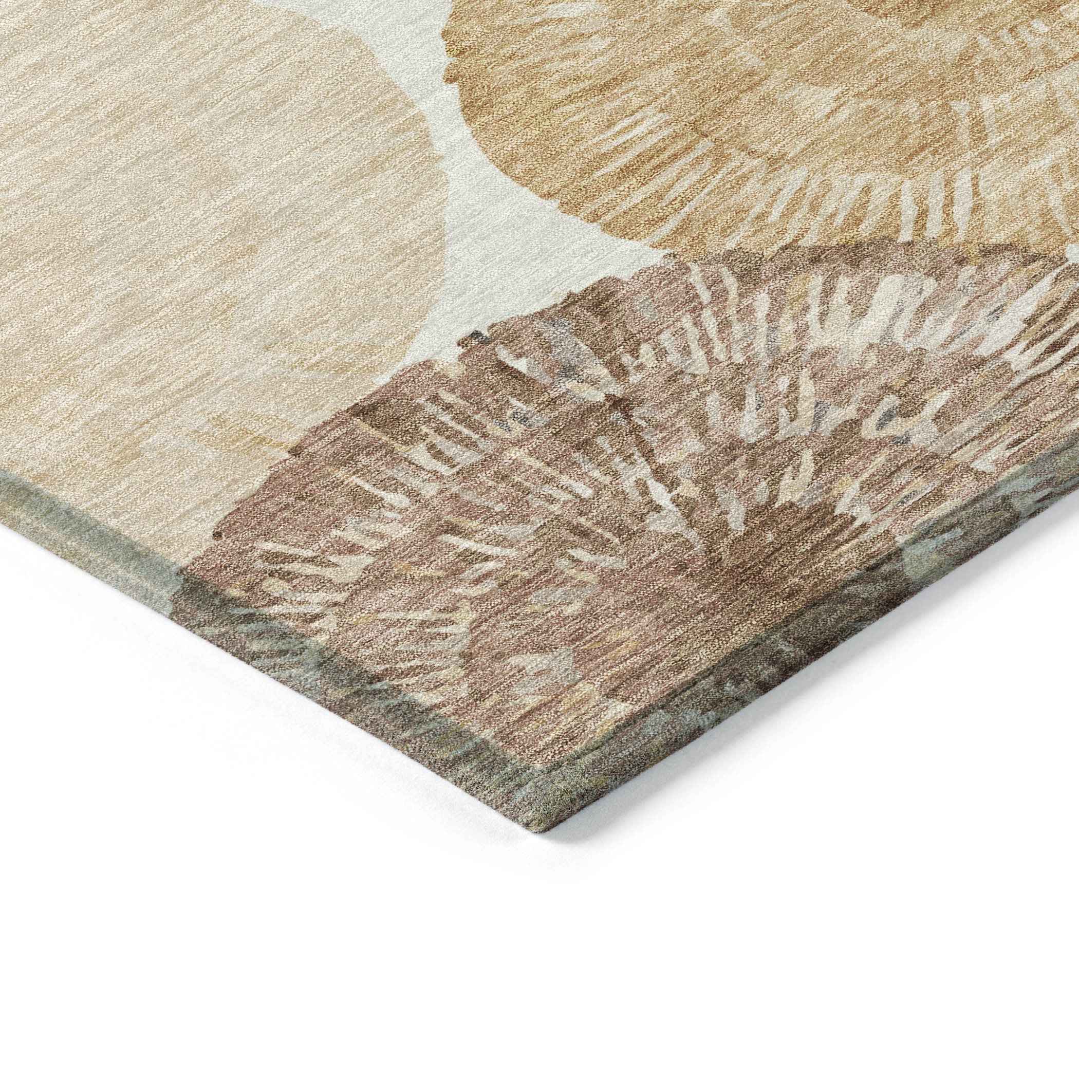 10' X 14' Copper Ivory And Gray Abstract Washable Indoor Outdoor Area Rug