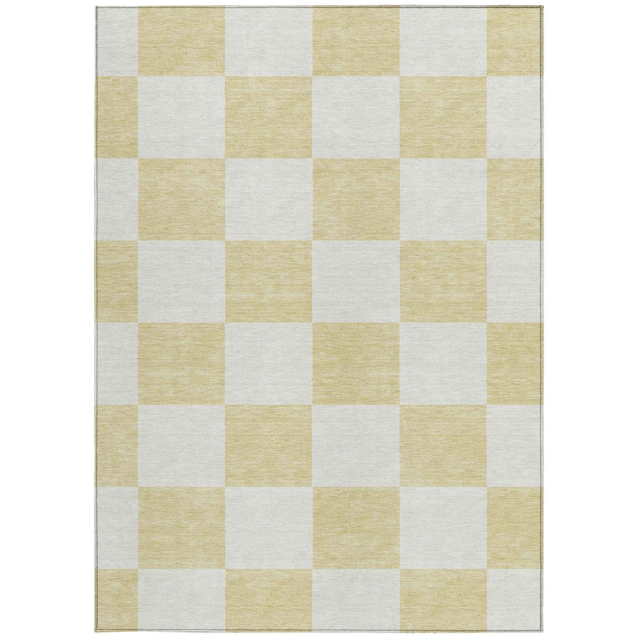 8' X 10' Wheat And Beige Geometric Washable Indoor Outdoor Area Rug
