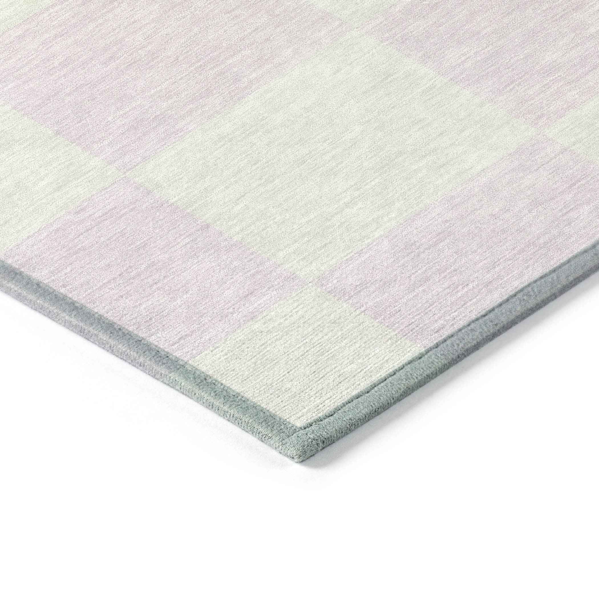 5' X 8' Pink And Ivory Geometric Washable Indoor Outdoor Area Rug
