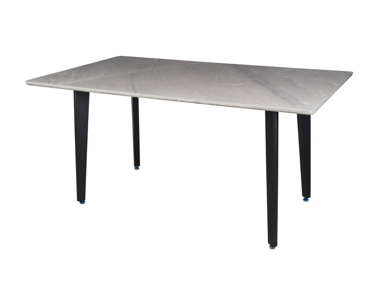 63" Gray Stone and Metal Dining Table - Kitchen & Dining