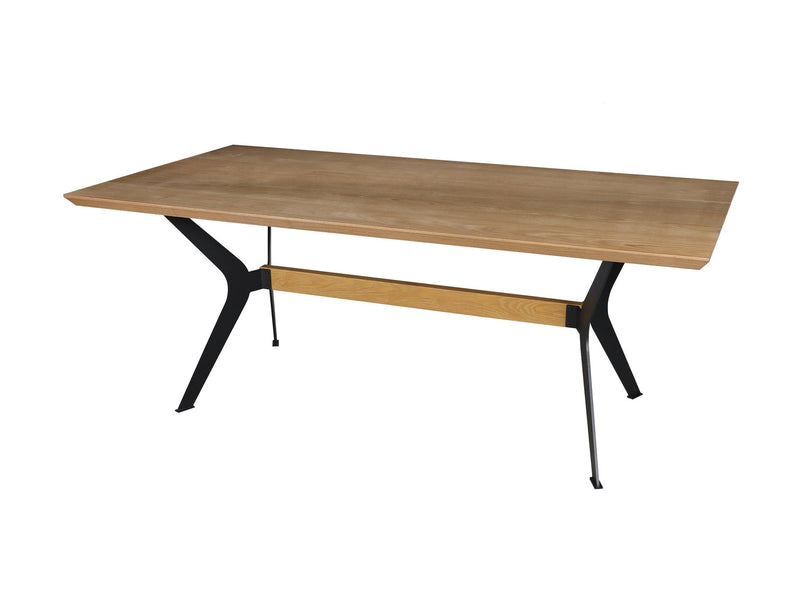 79" Brown and Red Wood and Metal Trestle Base Dining Table - Kitchen & Dining