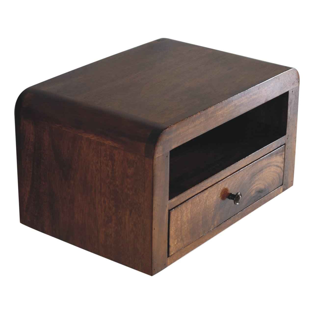 18" Chestnut Solid Wood One Drawer Floating Nightstand