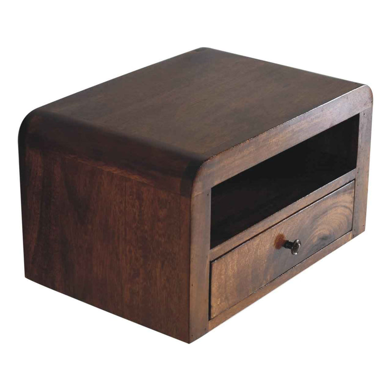 18" Chestnut Solid Wood One Drawer Floating Nightstand
