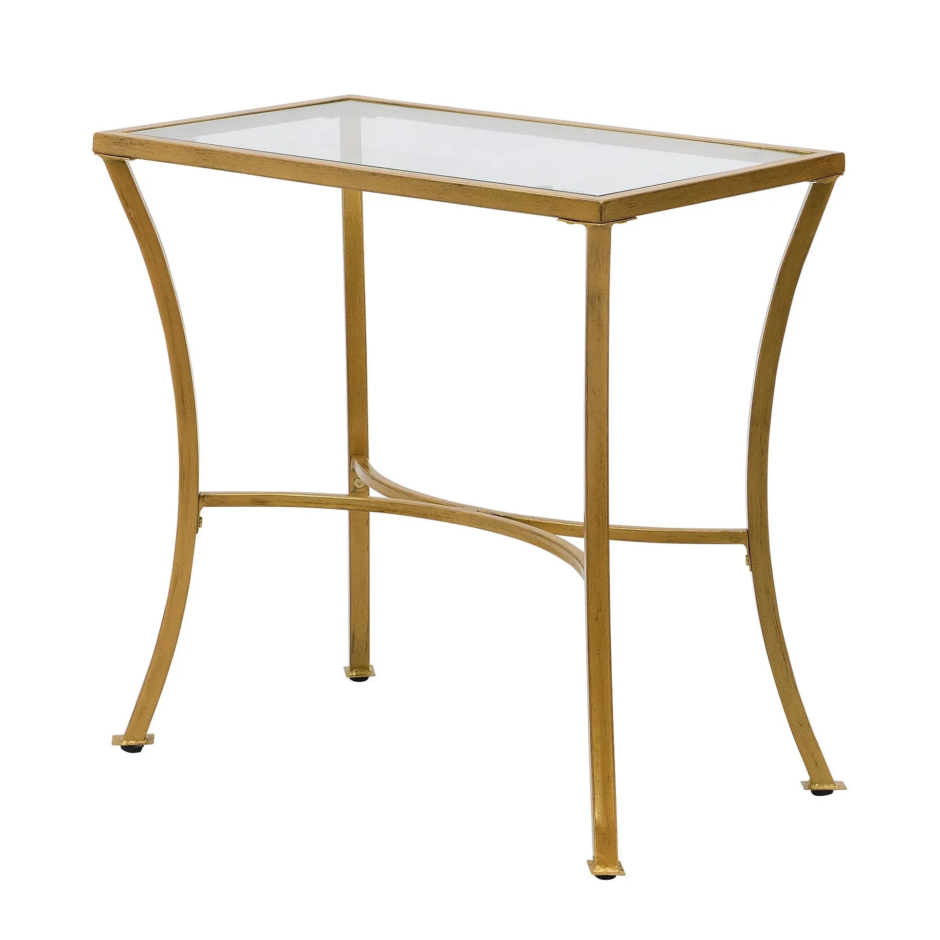 24" Antique Nickel Metal Round End Table Homeroots Living Room