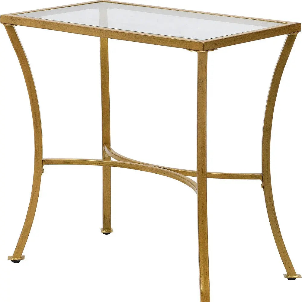 24" Antique Nickel Metal Round End Table Homeroots Living Room