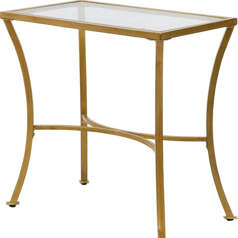 24" Antique Nickel Metal Round End Table Homeroots Living Room
