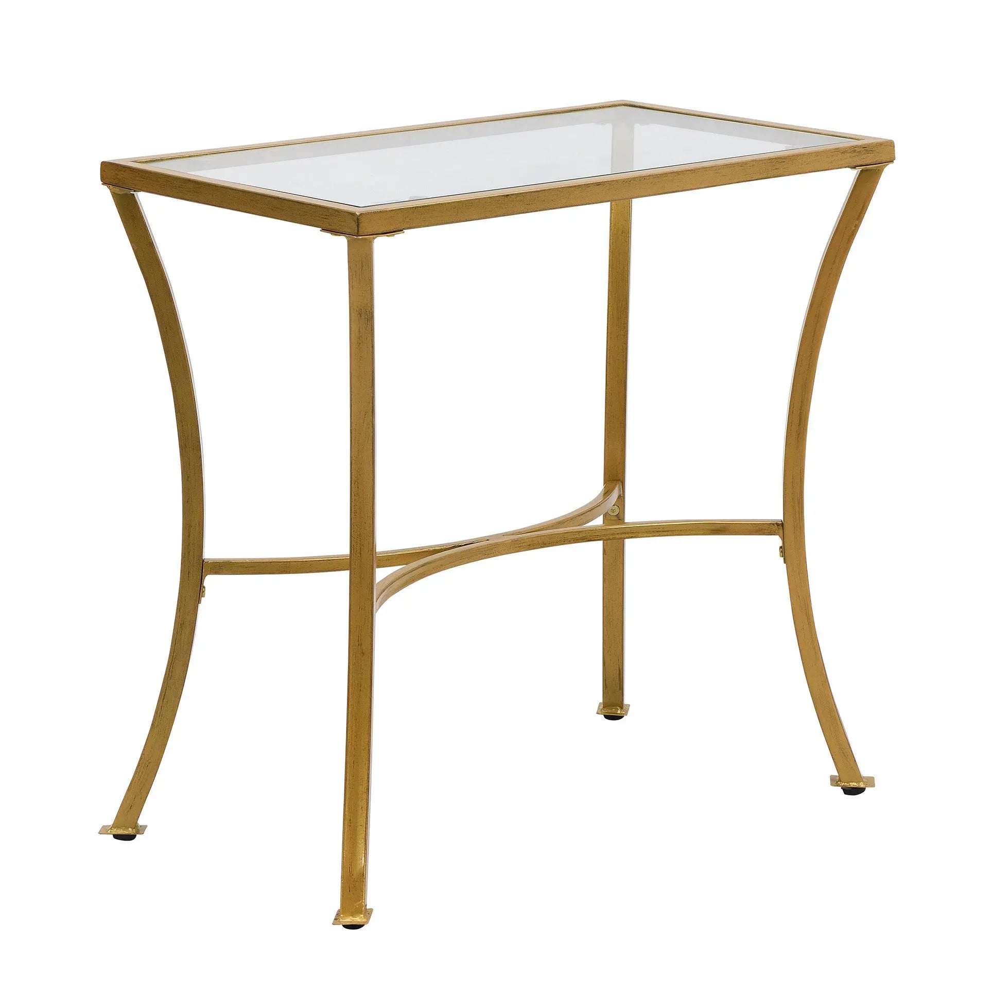 24" Antique Nickel Metal Round End Table Homeroots Living Room
