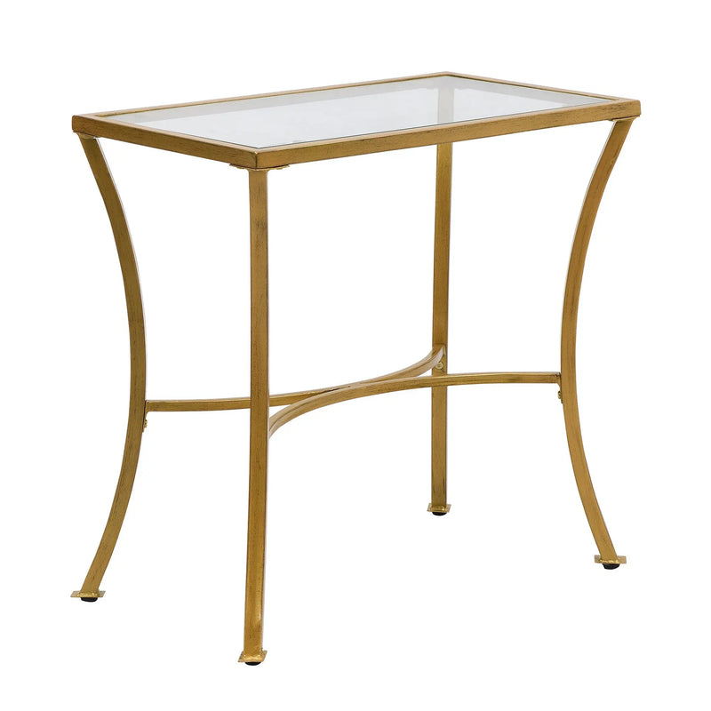 24" Antique Nickel Metal Round End Table Homeroots Living Room