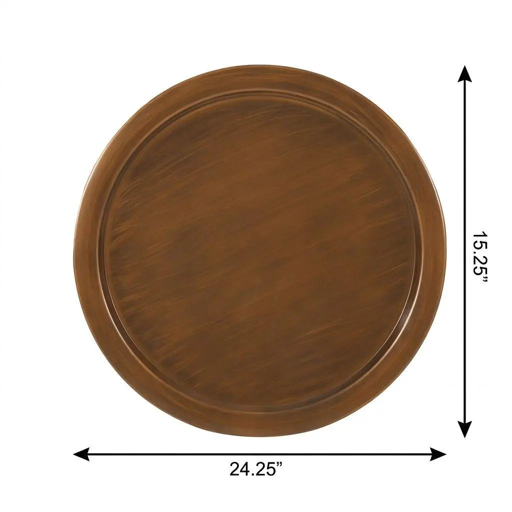 24" Antiqued Bronze Distressed Iron Round Hourglass End Table Homeroots Living Room