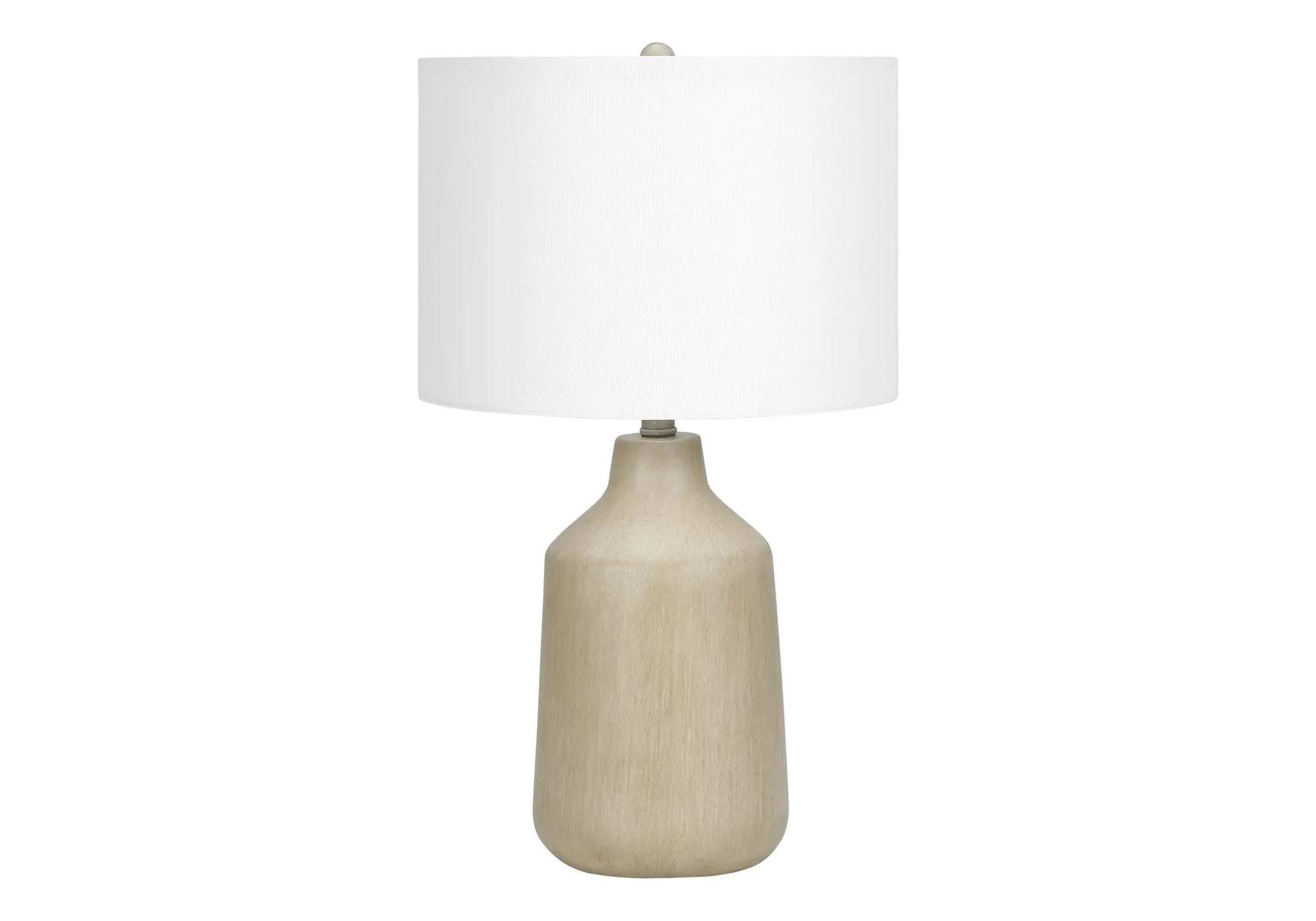 24" Beige Concrete Urn Table Lamp With Ivory Drum Shade Homeroots Lighting