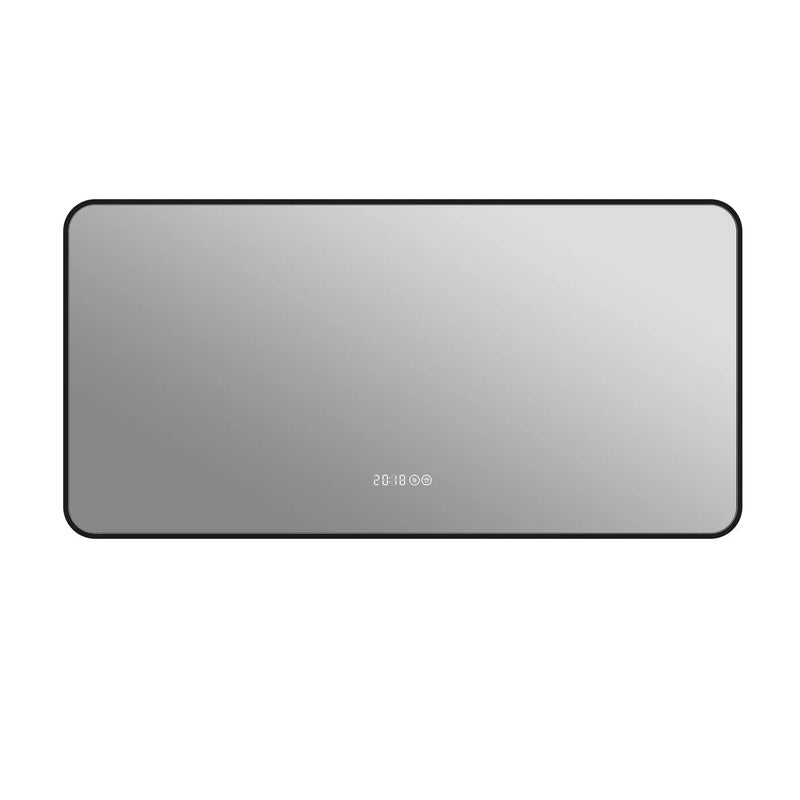 24" Black Aluminum Lighted Framed Bathroom Vanity Mirror Homeroots Bed & Bath