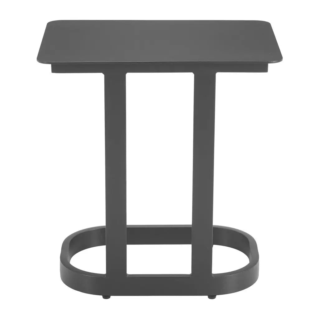 24" Black Aluminum Pedestal End Table Homeroots Living Room