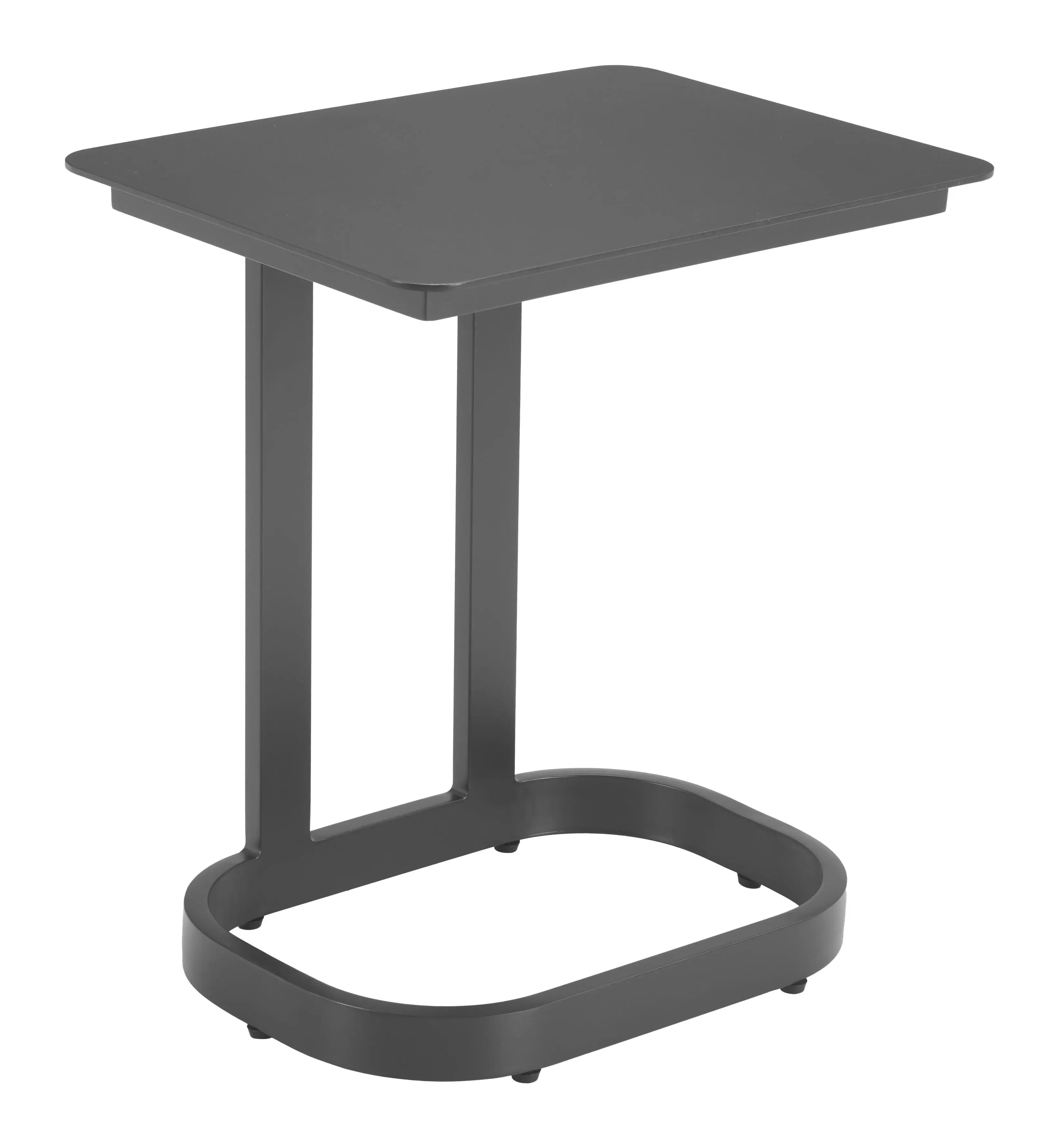 24" Black Aluminum Pedestal End Table Homeroots Living Room