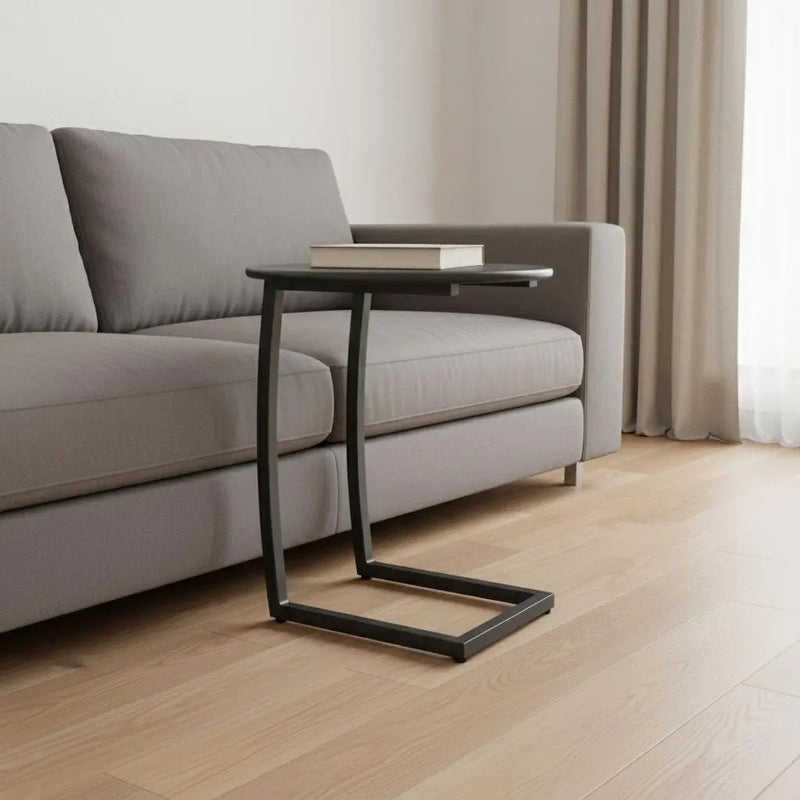 24" Black Aluminum Round End Table Homeroots Outdoor