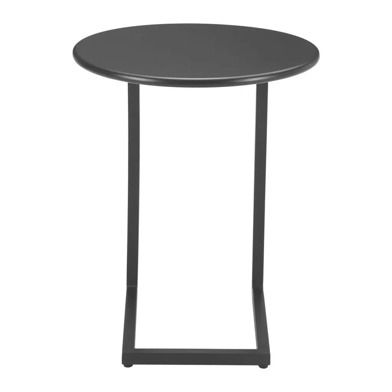 24" Black Aluminum Round End Table Homeroots Outdoor