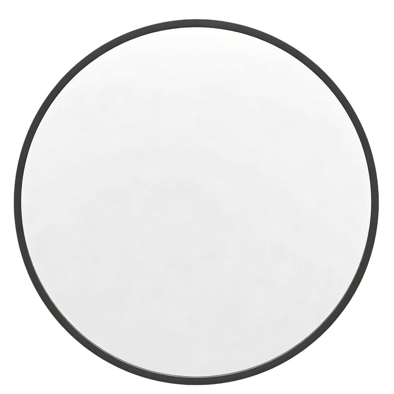24" Black Aluminum Round Framed Accent Mirror Homeroots Bed & Bath