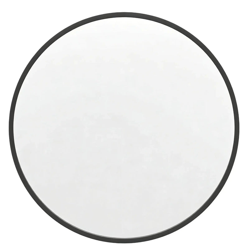 24" Black Aluminum Round Framed Accent Mirror Homeroots Bed & Bath