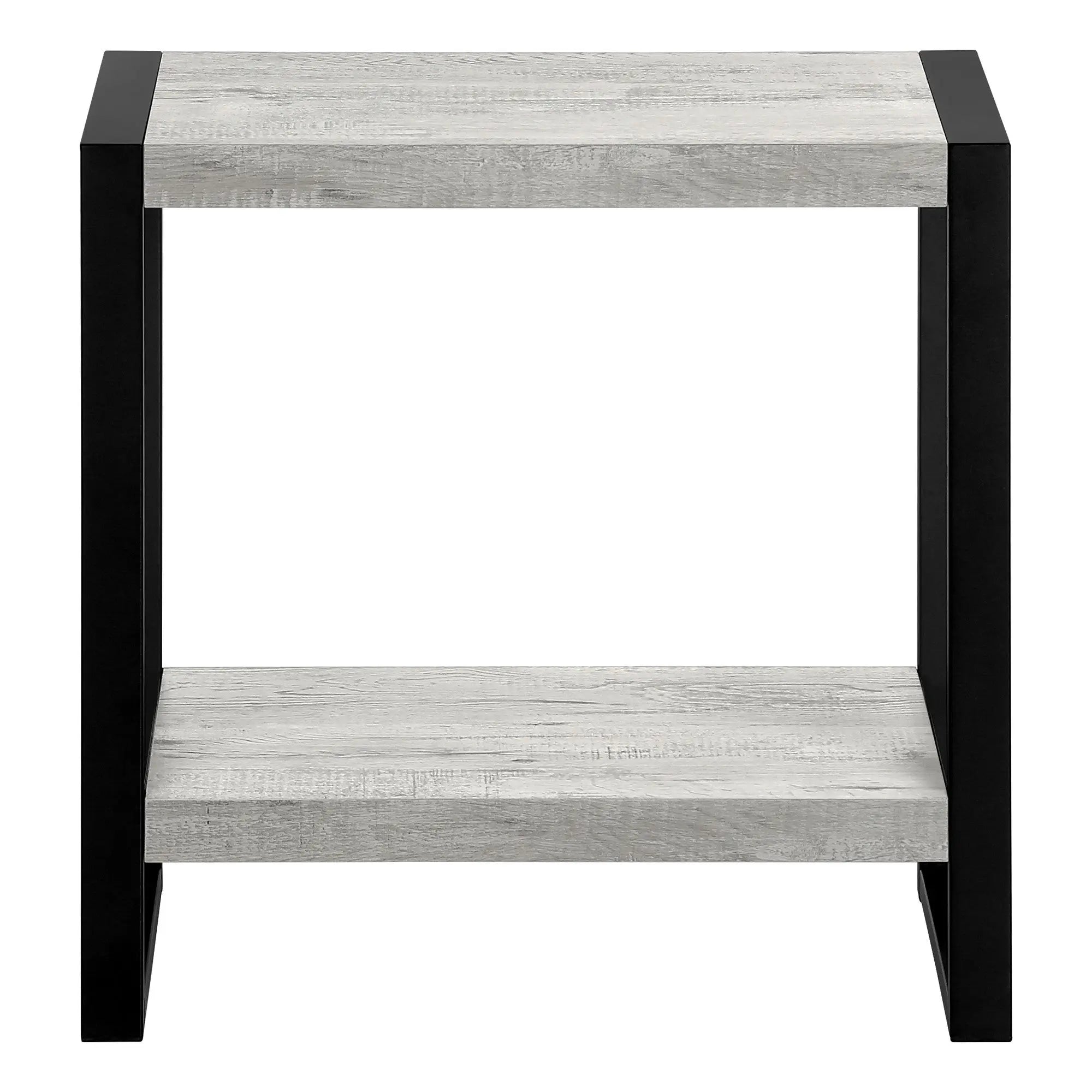 24" Black And Gray End Table With Shelf Homeroots Living Room