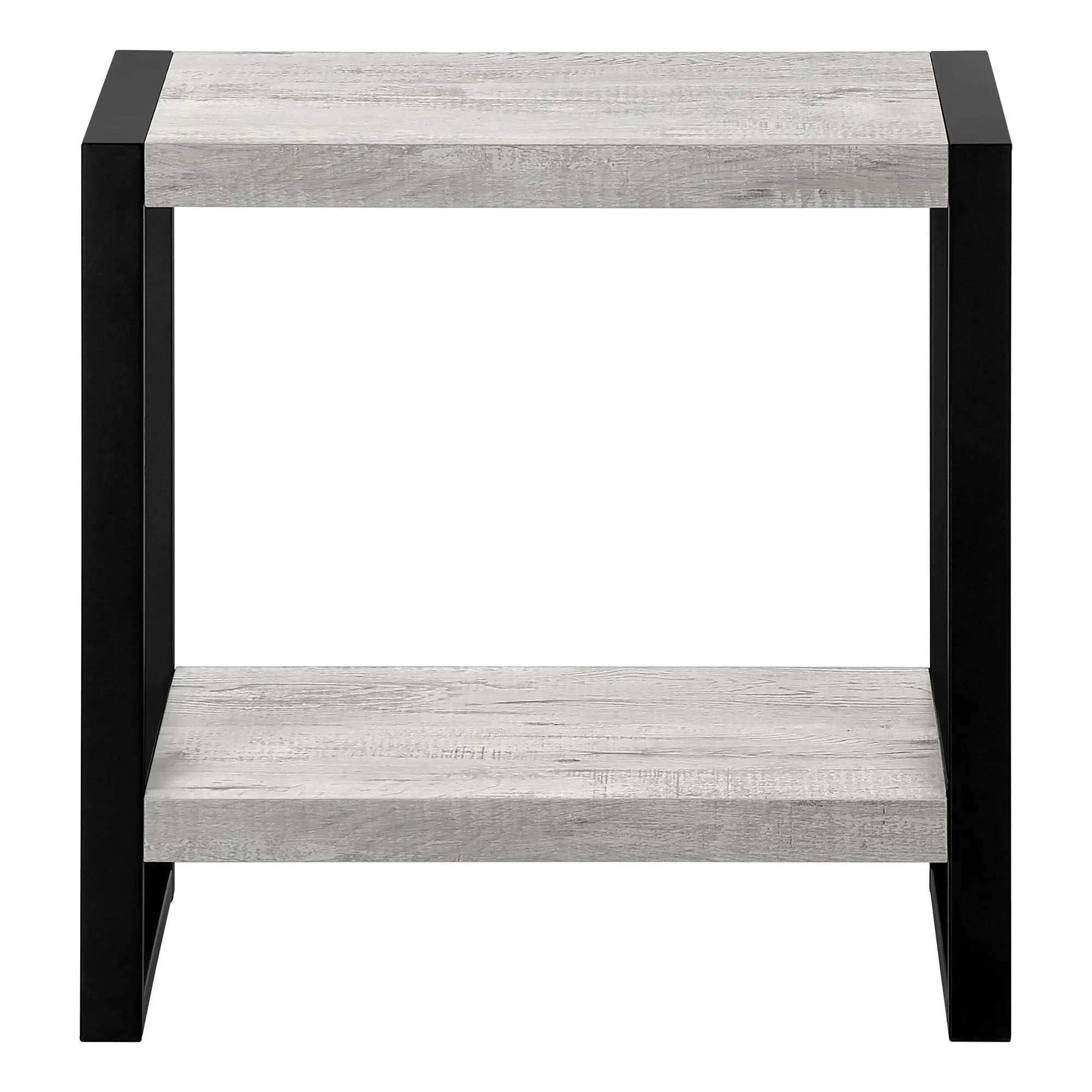 24" Black And Gray End Table With Shelf Homeroots Living Room