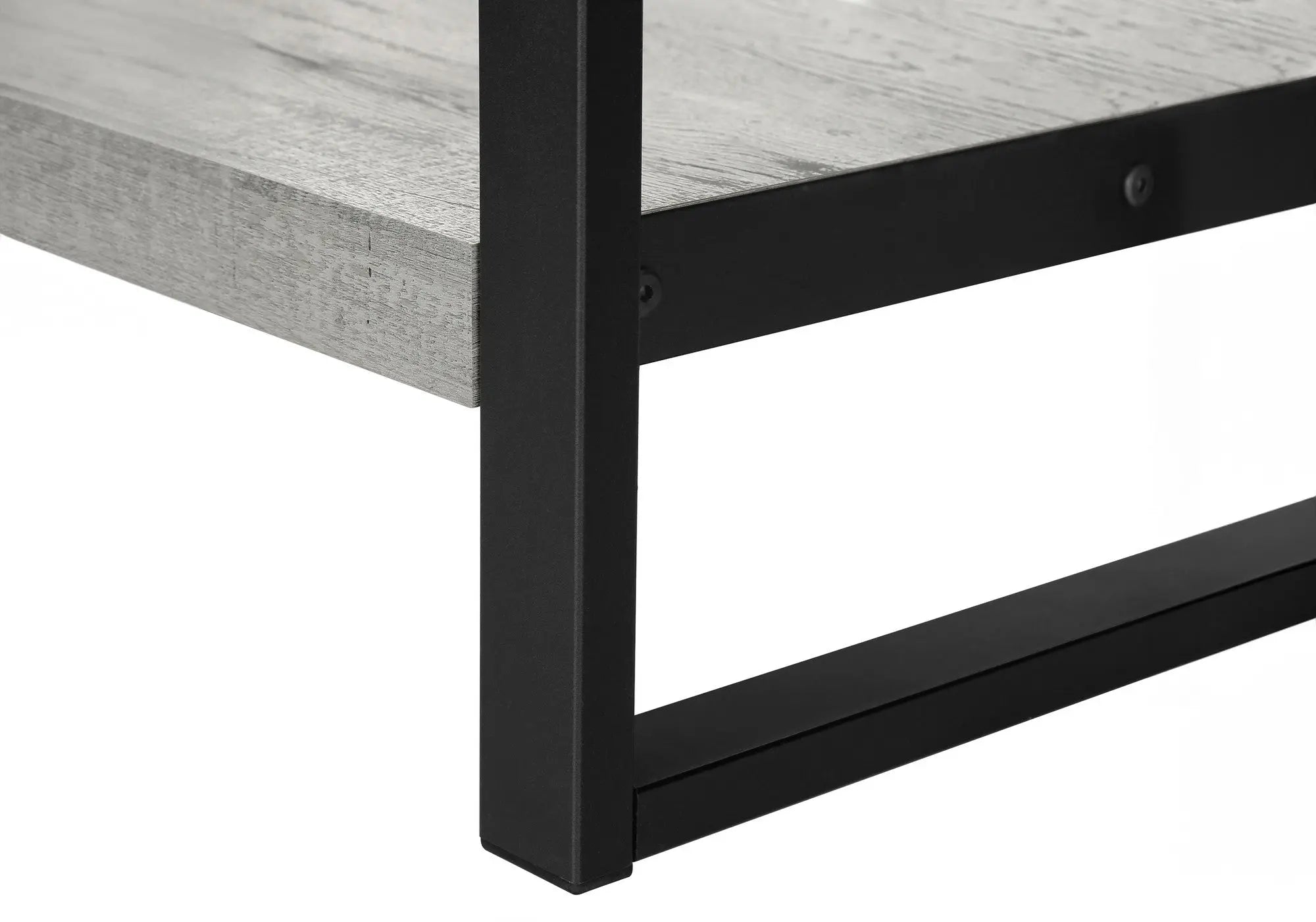 24" Black And Gray End Table With Shelf Homeroots Living Room