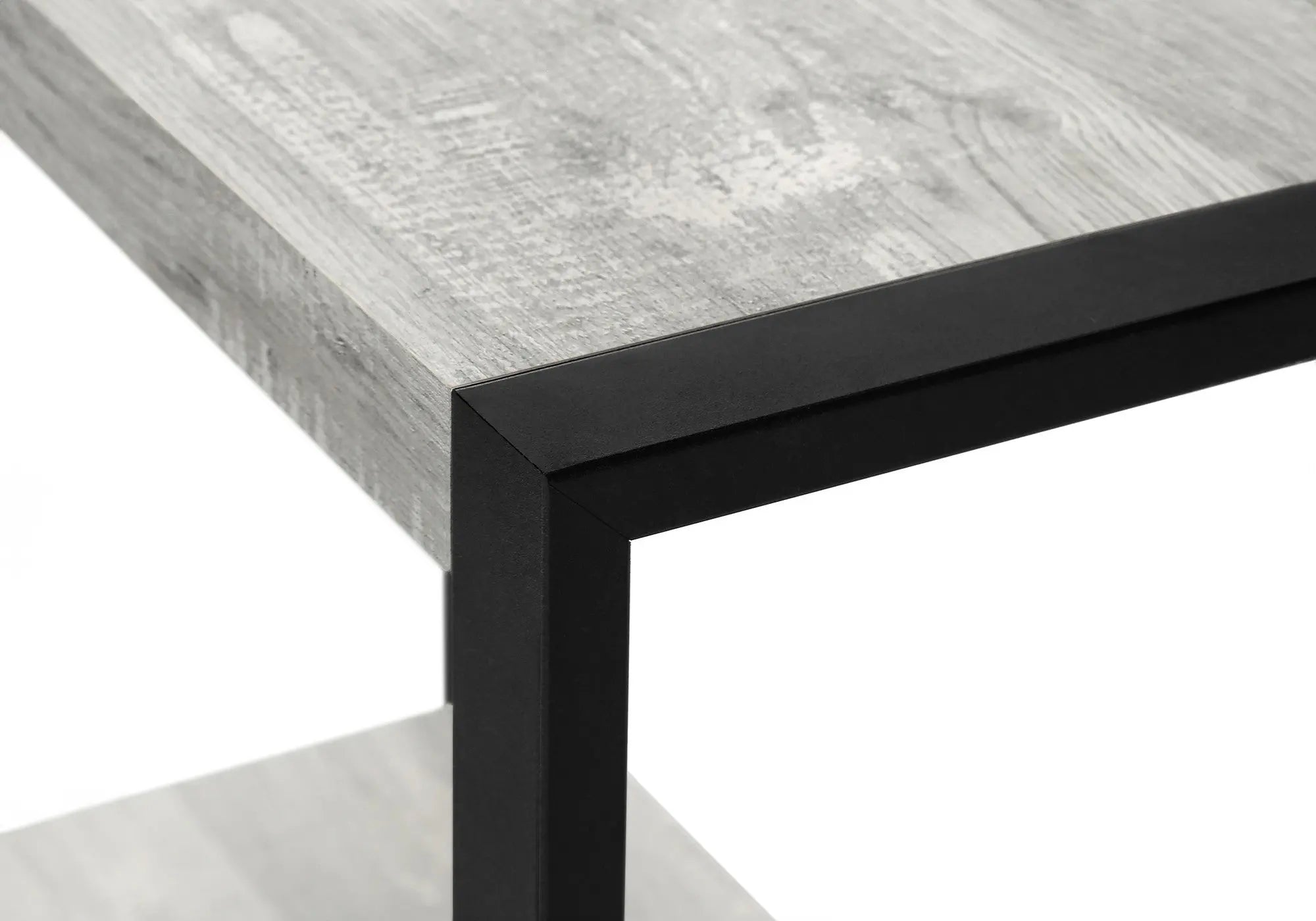 24" Black And Gray End Table With Shelf Homeroots Living Room