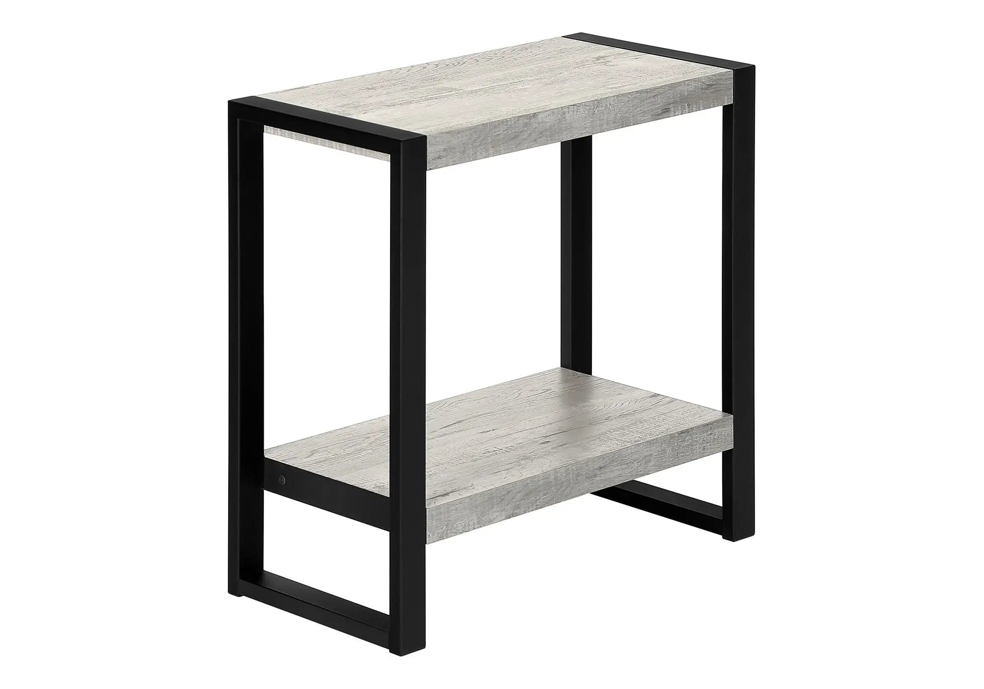 24" Black And Gray End Table With Shelf Homeroots Living Room