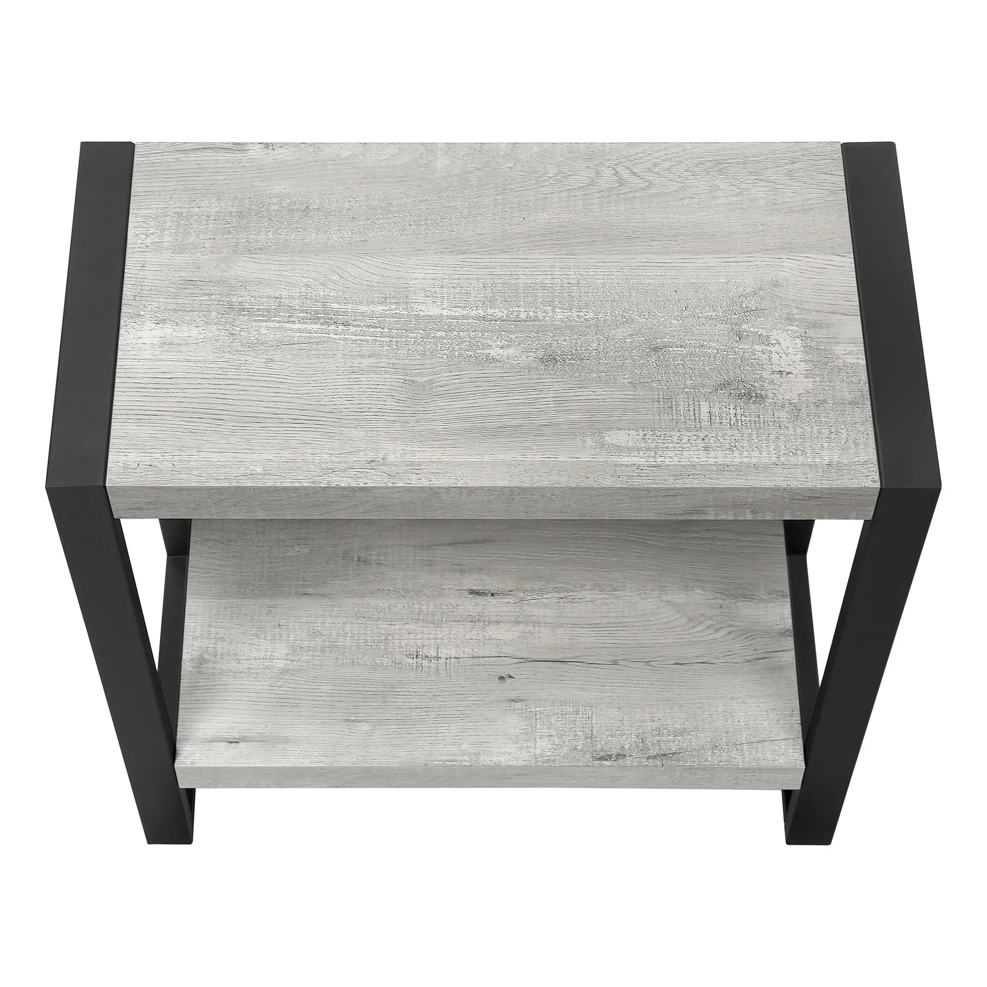 24" Black And Gray End Table With Shelf Homeroots Living Room