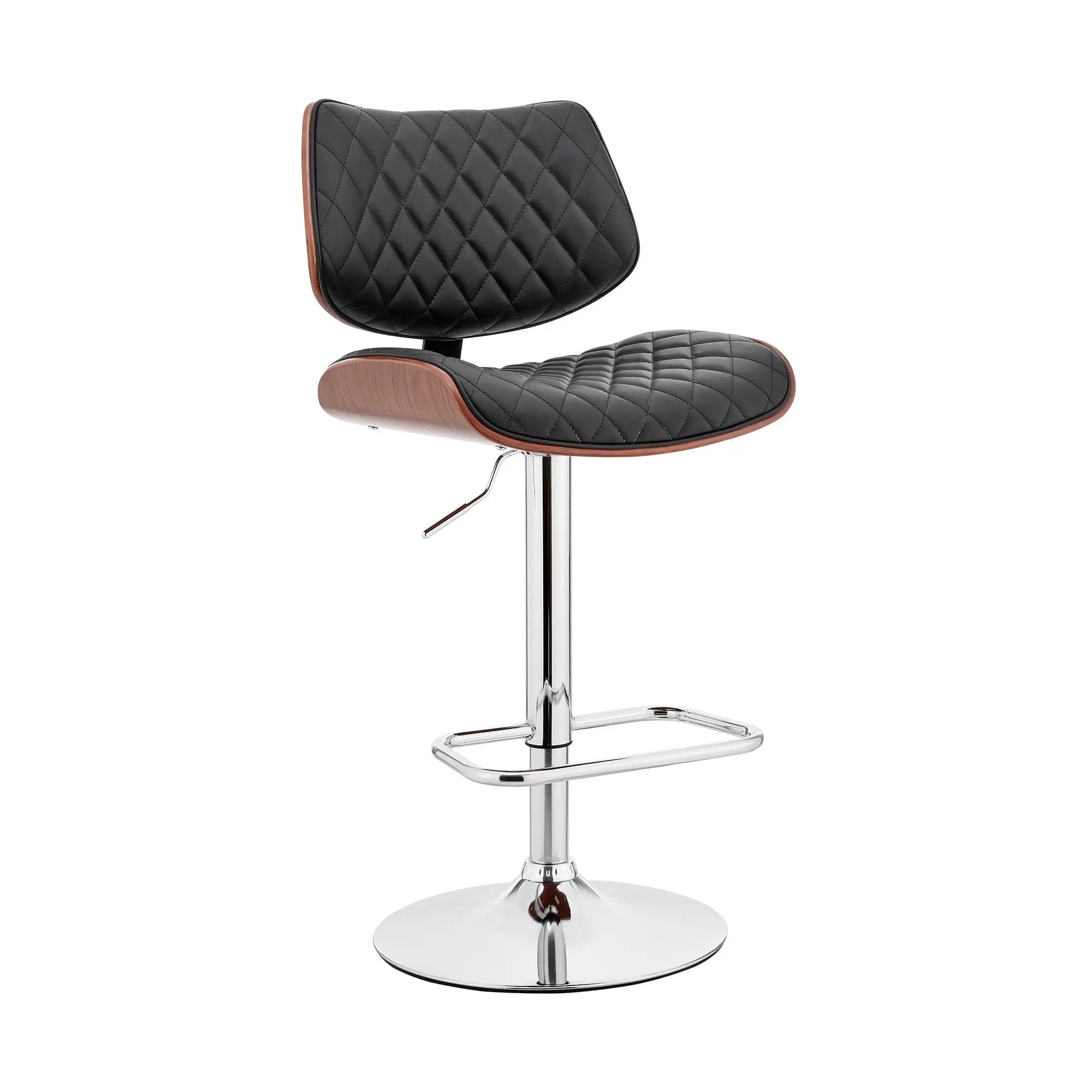 24" Black And Silver Faux Leather And Iron Swivel Low Back Adjustable Height Bar Chair Homeroots Living Room